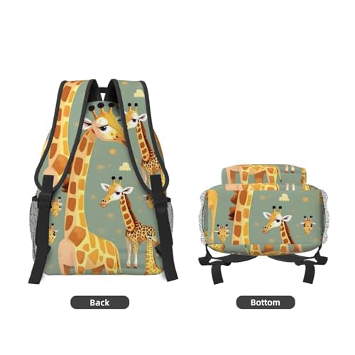 Sac à dos voyage ordinateur portable imprimé girafe noir