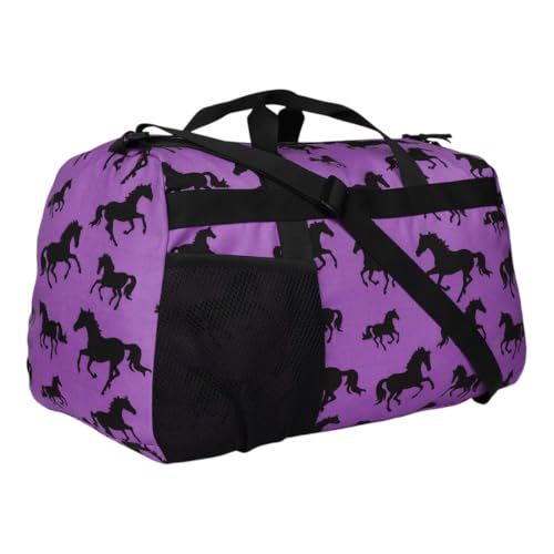 AWST Int'l Lila Silhouette Horse Duffle-Purple4