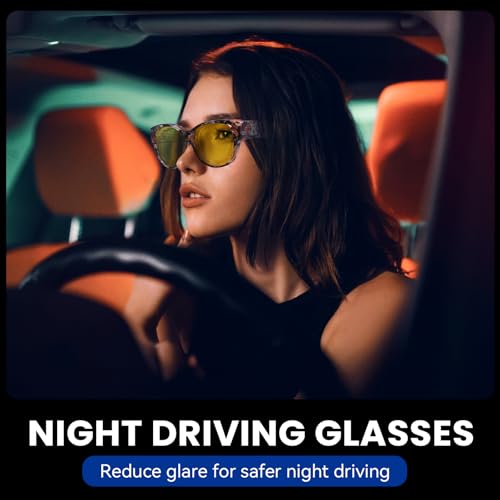 Xfeel Night Driving Glasses Over Prescription Glasses for Women Anti Glare Night Vision Glasses for Low-Light Conditions2