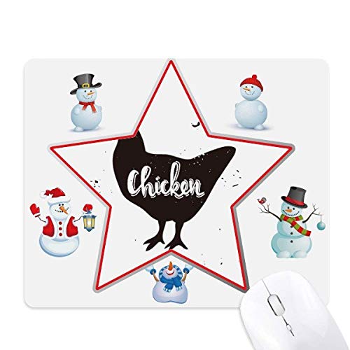 Tapis de souris Noël animaux noir et blanc, le cadeau idéal pour décorer un bureau en hiver