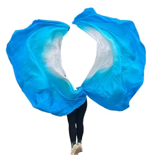Voile de danse du ventre en soie véritable demi-rond fluide pour scène