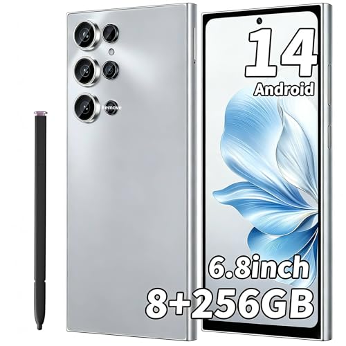 Image of C24 Ultra Unlocked Phone, 8GB+256GB Large Storage Smart Phone, | Android 14 Cell Phone, 6800 mAh Battery, 6.8-inch /5G Dual SIM [Works with T-Mobile, AT&T] Gray