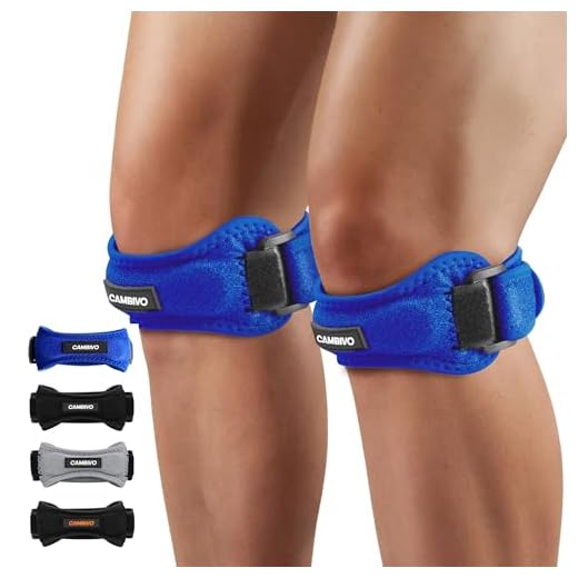 CAMBIVO Rodillera Adjustable x2, Cinta Rotuliana, Rodilleras Menisco y Ligamento con Correa para Tendón Rotuliano, Correr, Saltar, Gym, Alivio de la Tendinitis, Estabilización de la Articulación