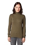  TOM TAILOR Damen Rollkragen Rib-Shirt Langarmshirt, Grün (Olive Night Green 13050), Small (Herstellergröße: S)