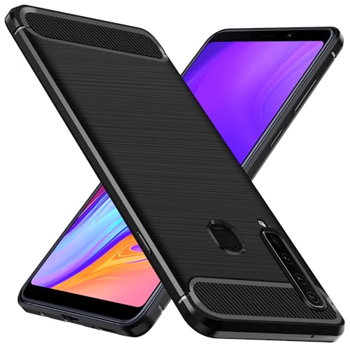 ivoler Silikon Hülle für Samsung Galaxy A9 2018, [Militärischer Schutz] Stoßfest Handyhülle, Dünne Weiche Flexible TPU Kratzfest Schutzhülle Anti-Fingerabdruck Hülle Cover, Schwarz