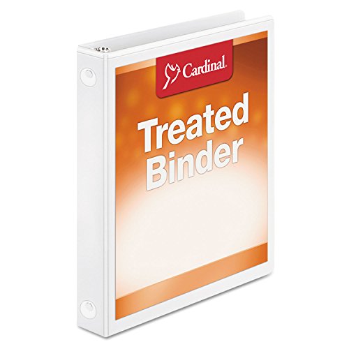 Cardinal 32200 Treated Binder Clearvue Locking Round Ring Binder, 1-Inch Cap, 11 X 8 1/2, White #TOP24