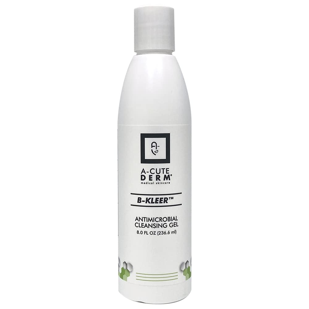 A-Cute Derm B-Kleer Cleansing Gel Acne Cleanser that Purify and Protect Your Skin from Clogged Pores for All Skin Types (8oz)