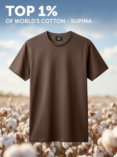 Image of XYXX Men's Iconique Solid Supima Cotton Slim Fit T-Shirt | Super Soft Half Sleeve Tshirts with Superior Colour Retention
