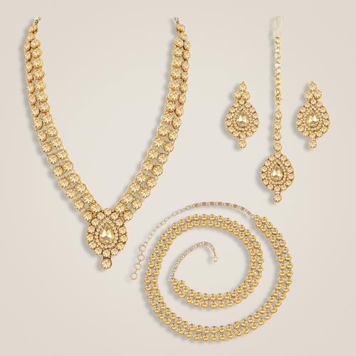 Image of Peora Traditional Ethnic Kundan Pearl Traditional Jewellery Set Gift for Women