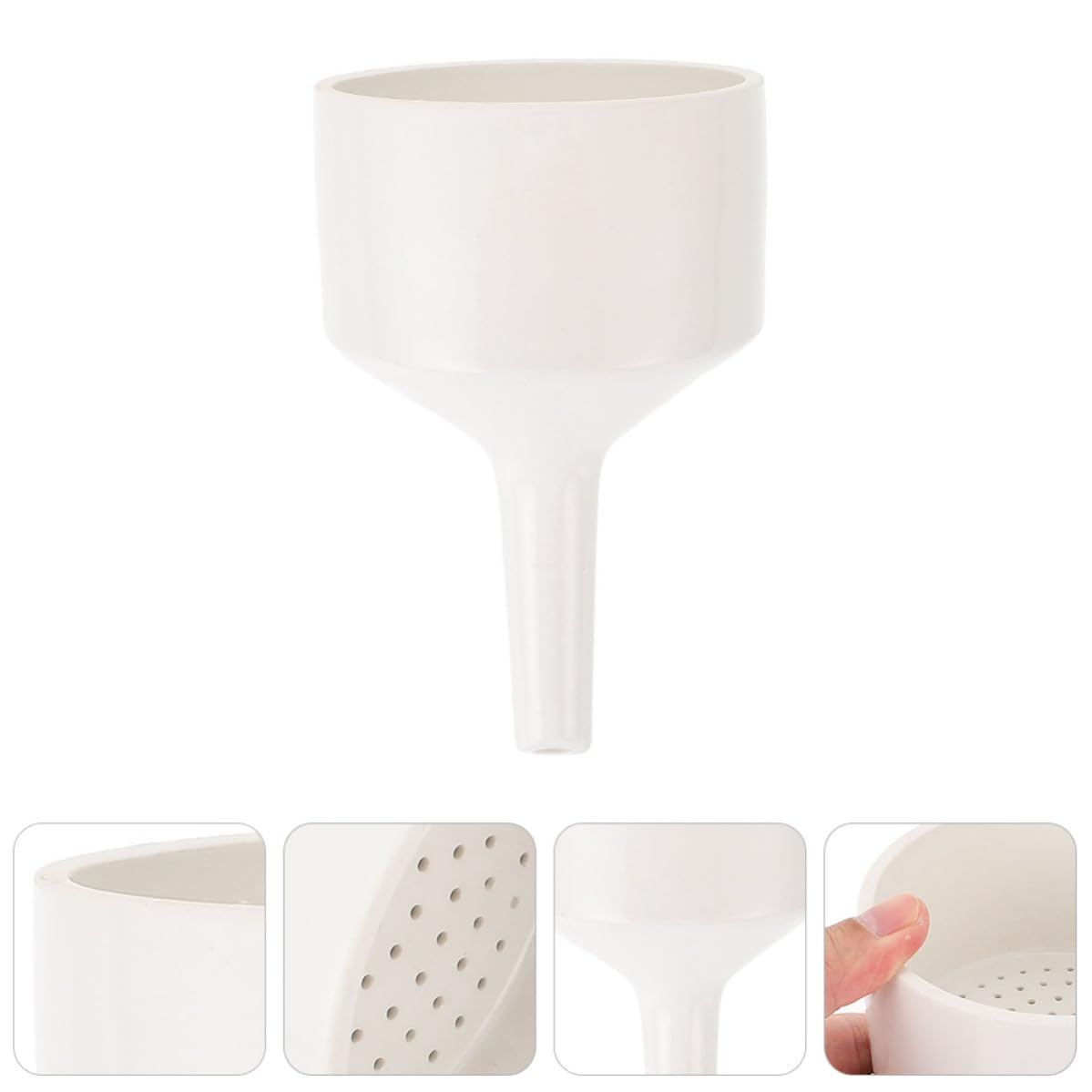 YARNOW Embudo de Cerámica Pulido y Blanco Resistente a Ácidos y Álcalis para Uso Científico Adecuado para Filtración en Laboratorio