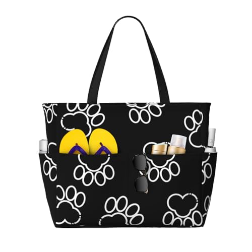 Sac de plage grand format femme bandoulière patte noire