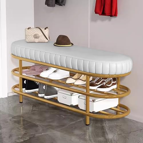 Rangement chaussures avec banc assise confortable et 8 compartiments de stockage pour maison