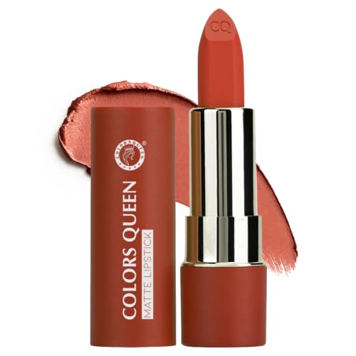 Image of Colors Queen Lippie Creamy Matte Lipstick | Single Swipe Application, Long Lasting & Highly Pigmented | Lightweight Lipstick for Women Infused with Jojoba Oil and Vitamin E (11 - Brunch Nude, 5g)