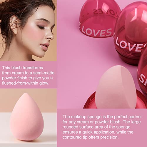 U-Shinein Cream Blush Makeup, Luminous Soft Putty Blush, Smooth Buildable Blush For Lip And Cheek Cream, Lightweight Skin Tint Blush Makeup, Velvety Face Blush With A Makeup Sponge, Peach Blossom #TOP1