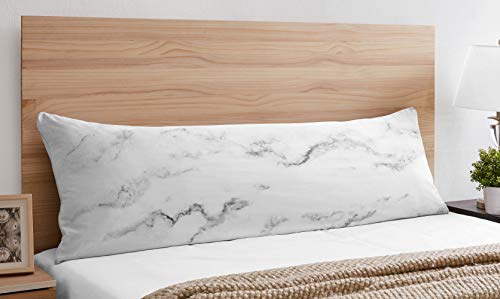 Image of Sweet Jojo Designs Modern Grey, Black and White Marble Print Full Length Double Zippered Body Pillow Case Cover