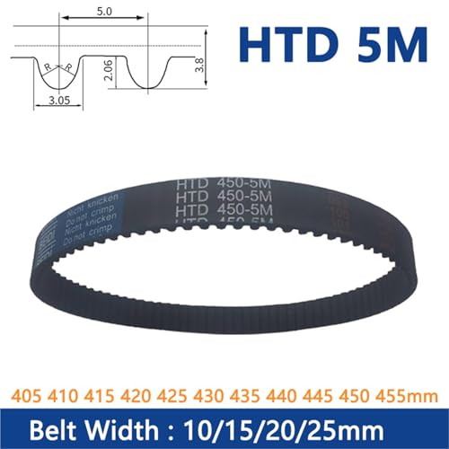 Courroie HTD5M en caoutchouc robuste de 420mm pour transmission synchrone stable - 2