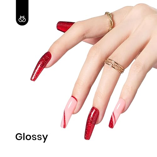 Image of Beetles Glitter Red Gel Nail Polish Wine Red Shimmer Gel Polish 1Pcs 0.5Oz 15ml Soak Off UV LED Nail Lamp Nail Art Manicure Salon DIY Home Nail Design Decoration