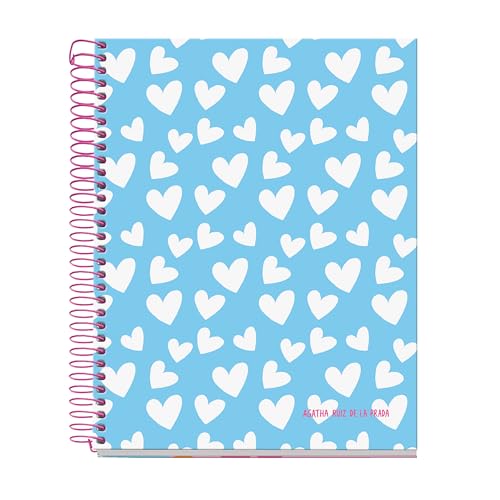 Miquelrius - Cuaderno A5, Rayas 7 mm, Cuaderno tapa dura, Libreta A5 con 120 hojas microperforadas, Libreta A5 con 4 colores para organizar, Papel Extra Opaco 70 g/m², 2 taladros para archivar