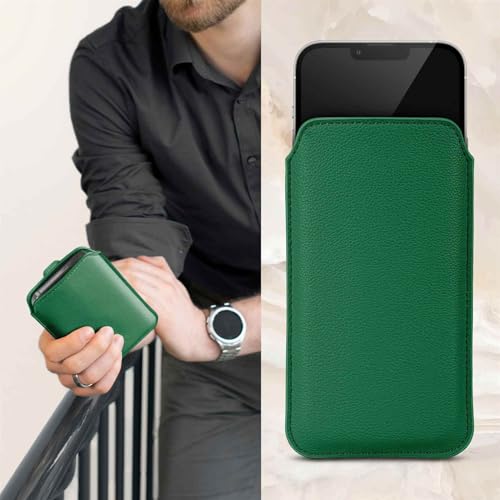 Étui Pixel 9 ONEFLOW Liberty en cuir synthétique vert avec languette d'extraction - 3