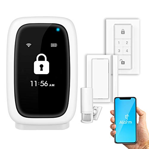 Wireless WiFi Home/House Burglar Alarm Security System Kit, APP Control and Message Calling Alert, with PIR Motion Sensor Detector, Keypad, Door Window Sensor for Home Office Business Apartment