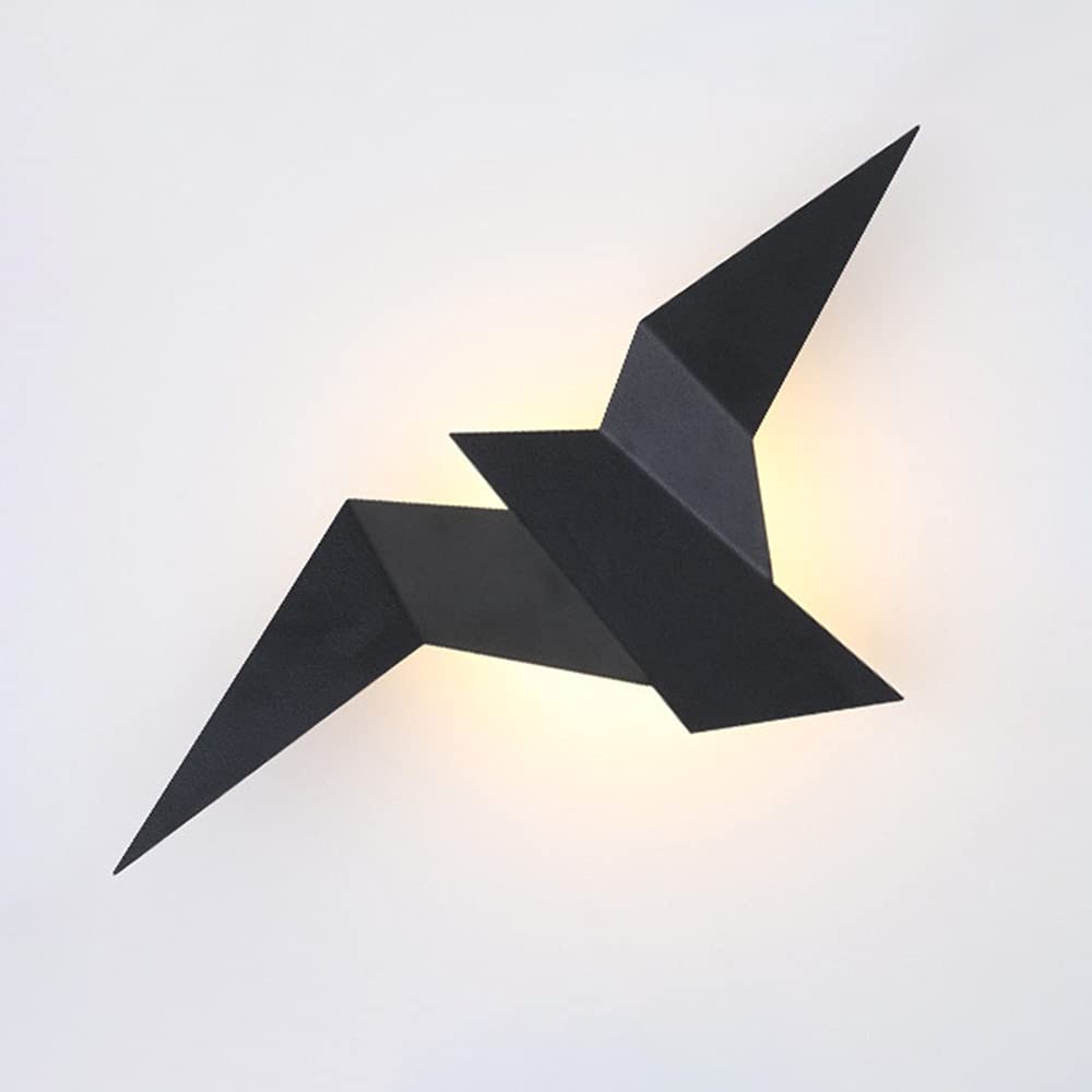 HYJAUSXB Small Wall Lights Indoor 3000K丨Bird Lamp Geometric Shape Mount Light Fixture丨Modern 3W LED Sconces Lighting Fixtures丨Wall Wash for Bedroom Headboard Home Décor (Black)