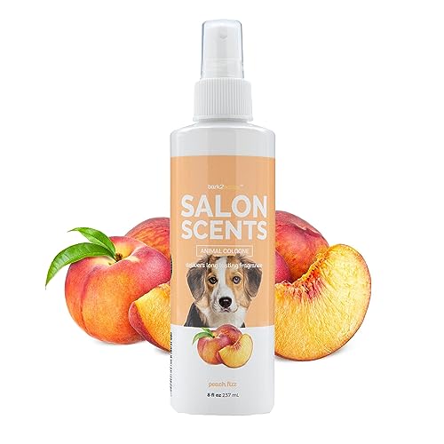 Bark2Basics - Bark2Basics Salon Scents Pet Grooming Cologne - 8 oz, Natural Professional Grade Perfume for Dogs and Cats, Long Lasting, Deodorizing, Made in USA (Peach Fizz)