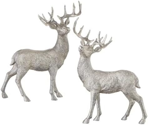 RAZ Imports Christmas Reindeer Figures Deer 20'5", Bronze,Brown, Set of 2