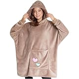 Get Trend Pusheen Oversized Blanket Hoodie for Women, Teens with Sherpa Hood, Soft Fleece Hoodie Blanket Cozy Gifts for Women