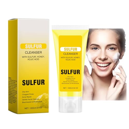 Sulfur Clean Gel, Limpieza Facial con Azufre para Rostro y Cuerpo, Limpiador Face Exfoliante Absorbe el Exceso de Grasa, Limpiador Facial Diario Suave para Poros Profundos(1 box)