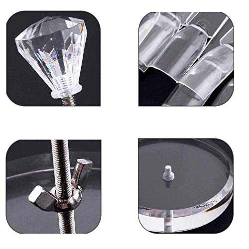 Krofaue Nail Tips Art Color Chart Display Stand,120Pcs Clear False Nail Practice Tips Sticks Display Stand Spiral Shaped Nail Tips Art Tips Display Shelf Practice Tools For Solon Nails Polish Gel Show #TOP1