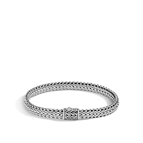 John Hardy Men's Classic Chain Silver Medium Flat Chain Bracelet, Size L #TOP10