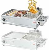 Piastra elettrica e Friggitrice elettrica)Padella antiaderente: è molto adatta per la lavorazione di pancake, bacon croccante, formaggio arrosto, ricche colazioni, fritture, frittate, pizza, bistecche e hamburger.Friggitrice: è adatta per bistecche fritte, ali di pollo fritte, patatine fritte, ecc. Un buon aiuto per l'impostazione della stalla.