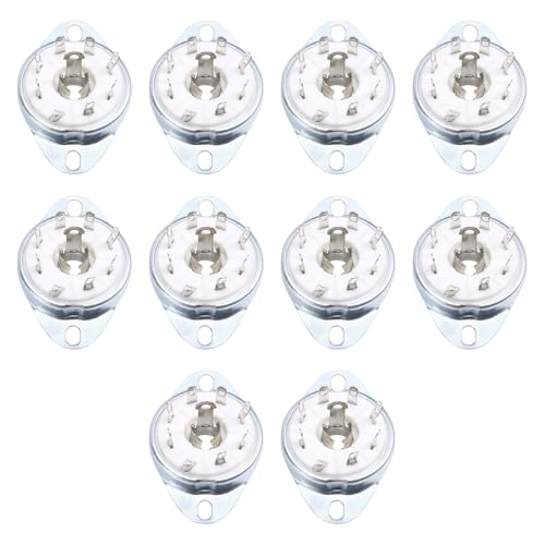 Rfeeuubft 10 Piezas de Base de Válvula de Cerámica con Conector de Tubo Octal K8A de 8 para EBL21 ECH21 4P1S 5B254 7N7 4J1S