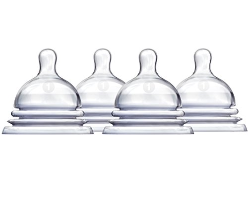 Munchkin Latch Natural Movement Baby Bottle Nipples, 4 Count, Stage 1