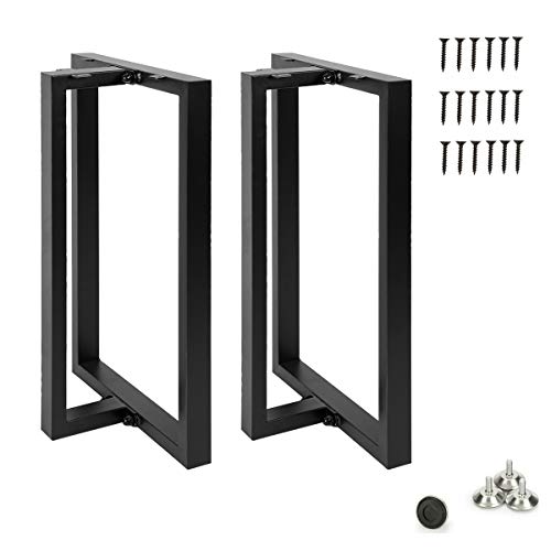 Image of HOMEKAYT Metal T-Shape Desk Legs, 28 inchH x 17.7 inchW, Heavy Duty (800lbs), Black (2Pcs) - Perfect for Dining, Computer, Office Tables & More
