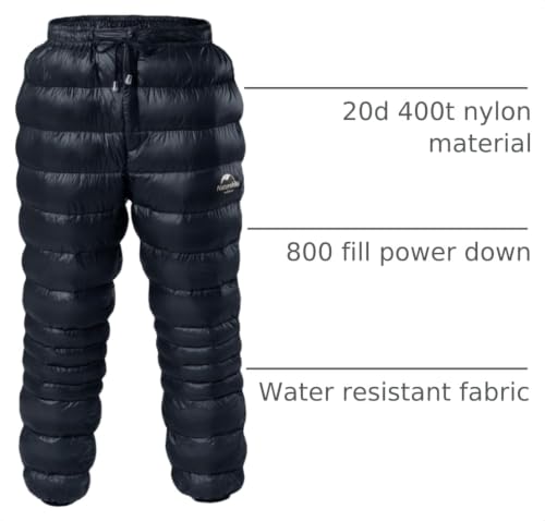 Image of Naturehike Down Pants,Men's Women's Puffy Pants,Winter Warm Outdoor Men Women Ski Snow Pants,Camping Hiking Pants