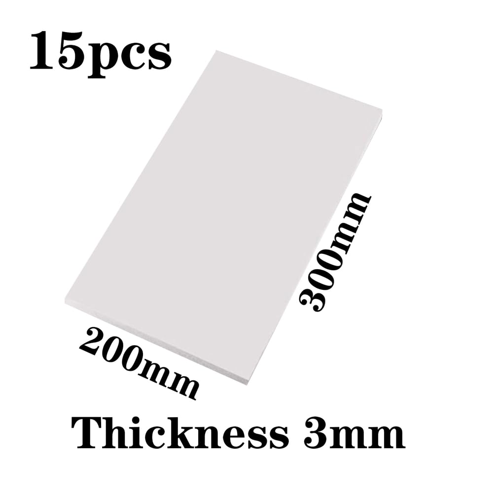 Placas de Espuma de PVC Blanco 200mmx300mmx3mm 15 Unidades