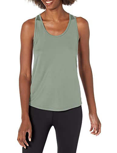 Reebok Women's Workout Ready Mesh Back Tank, Harmony Green, XX-Small Women