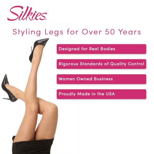 Medias de control Silkies evitan carreras roturas soporte ligero bronceado talla M 5