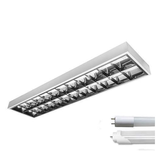 Amslight LED Rasterleuchte Empty 2x150cm T8 Tube Tageslicht 6000K Set