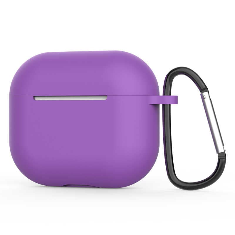 Zore Apple ile uyumlu Airpods 3. Nesil Standart Silikon Kılıf Mor