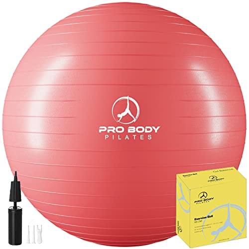 Probody Pilates Ball Exercise Ball Yoga Ball, Multiple Sizes Stability Ball Chair, Gym Grade Birthing Ball For Pregnancy, Fitness, Balance, Workout At Home, Office And Physical Therapy (Red, 55 Cm) #TOP16