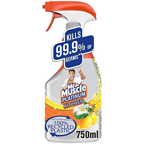 Mr Muscle Kitchen Cleaner Citrus Platinum Antibacterial Kitchen Spray, 750ml (Pack of 1) Cover