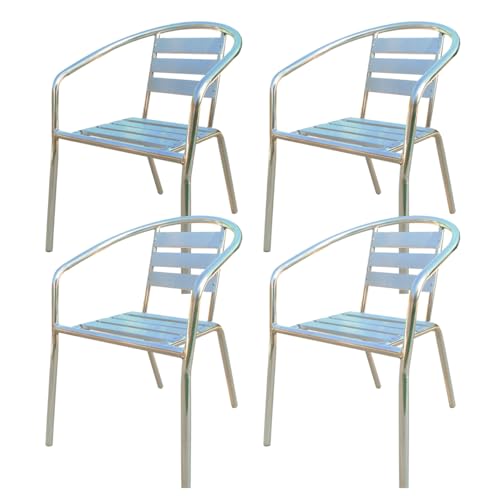 Conjunto de 4 Cadeiras Alumínio Leve Área Externa Varanda Jardim Jogo Resistente Piscina Condomínio Modelo Carneiros