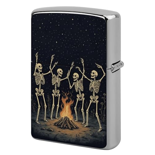 Funda metálica Dancing Skeletons para encendedores estándar miniatura 1