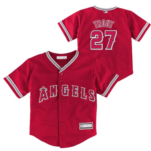 Image of Mike Trout Los Angeles Angels MLB Baby Infants 12-24 Months Red Alternate Player Jersey