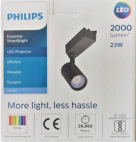 Image of PHILIPS Track Light 23 WATT Black Body 3000K Warm White , Metal