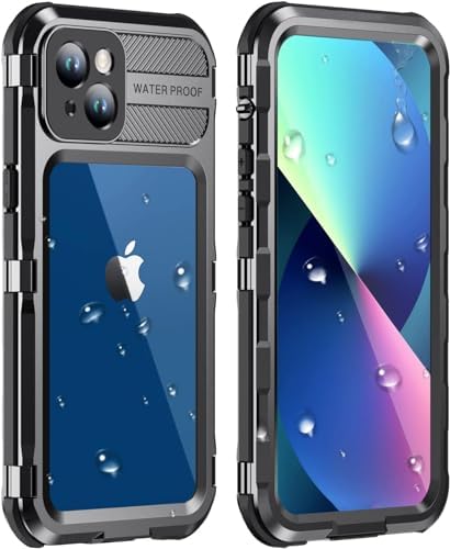 WIFROT iPhone 14 Pro Max Metal Case Waterproof Shockproof with MagSafe | Heavy Duty 360° Full Body Protection | iPhone 14 Pro Max Case & Screen Protector | Apple iPhone Pro Max 14 Case Cover Black