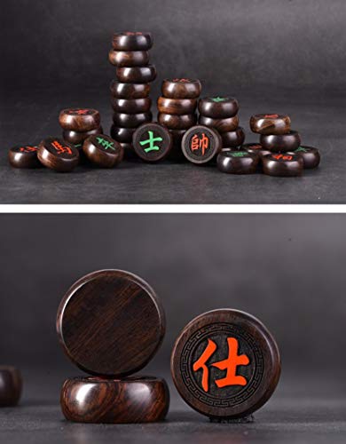 Tyoo Xiangqi Chinese Chess With Folding Board And Leather Box, Classic Educational Strategy Board Games For 2 Players (Size : 6Cm/2.4") #TOP2