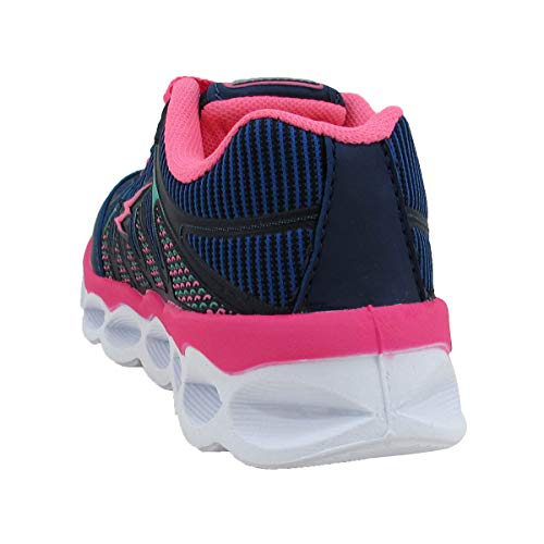 Tênis Infantil Feminino com Luzes de Led MP1717A - AS015 Cor:Azul Marinho-Pink;Tamanho:31